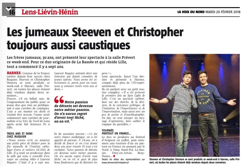 Les jumeaux Steeven et Christopher toujours aussi caustiques